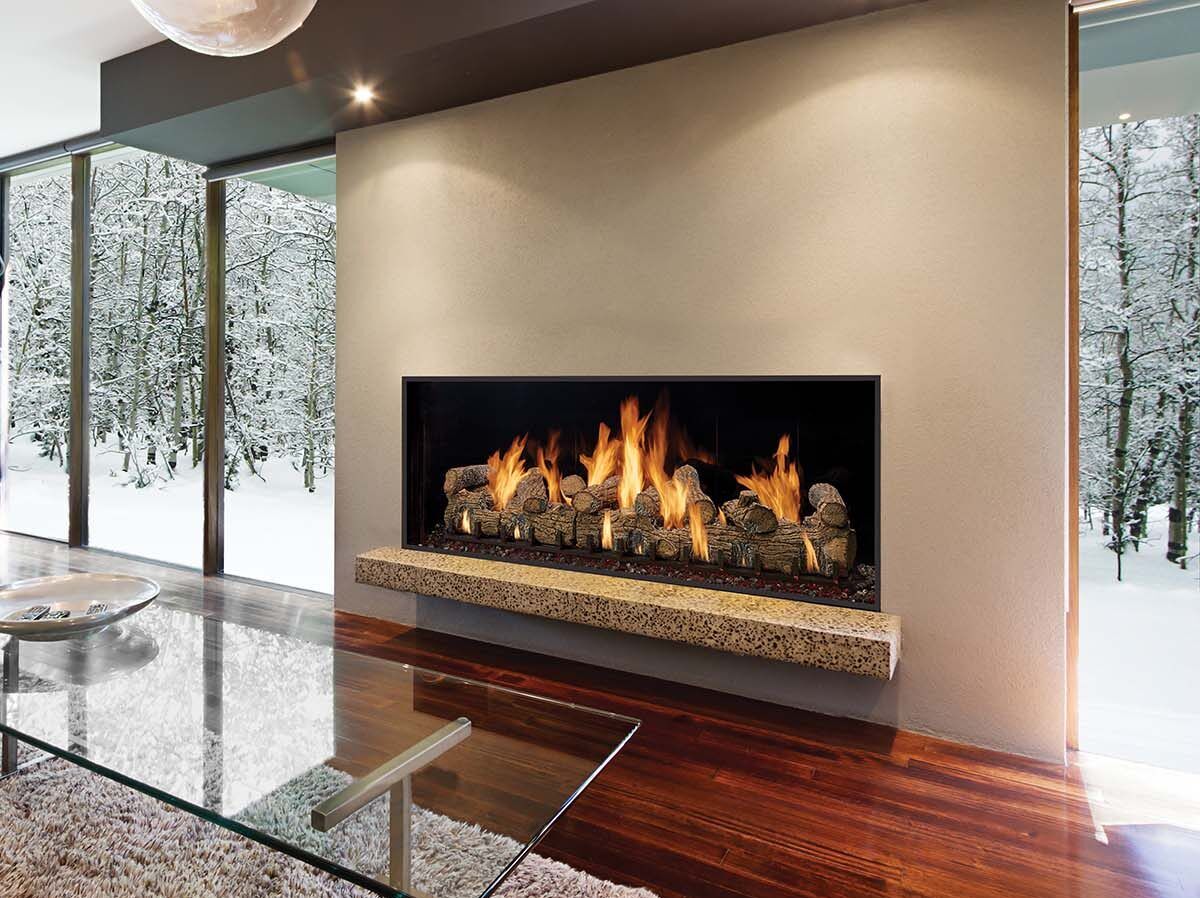 Timber Fire Collection - Single-Sided Gas Fireplace - DaVinci Gas Fireplace