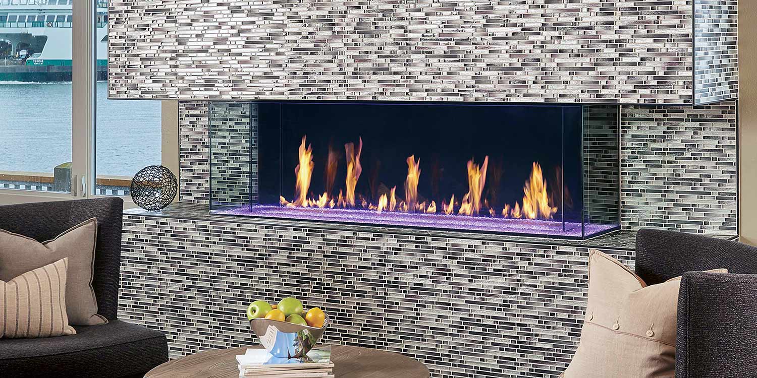 DaVinci Collection - Bay Linear Gas Fireplace - DaVinci Gas Fireplace
