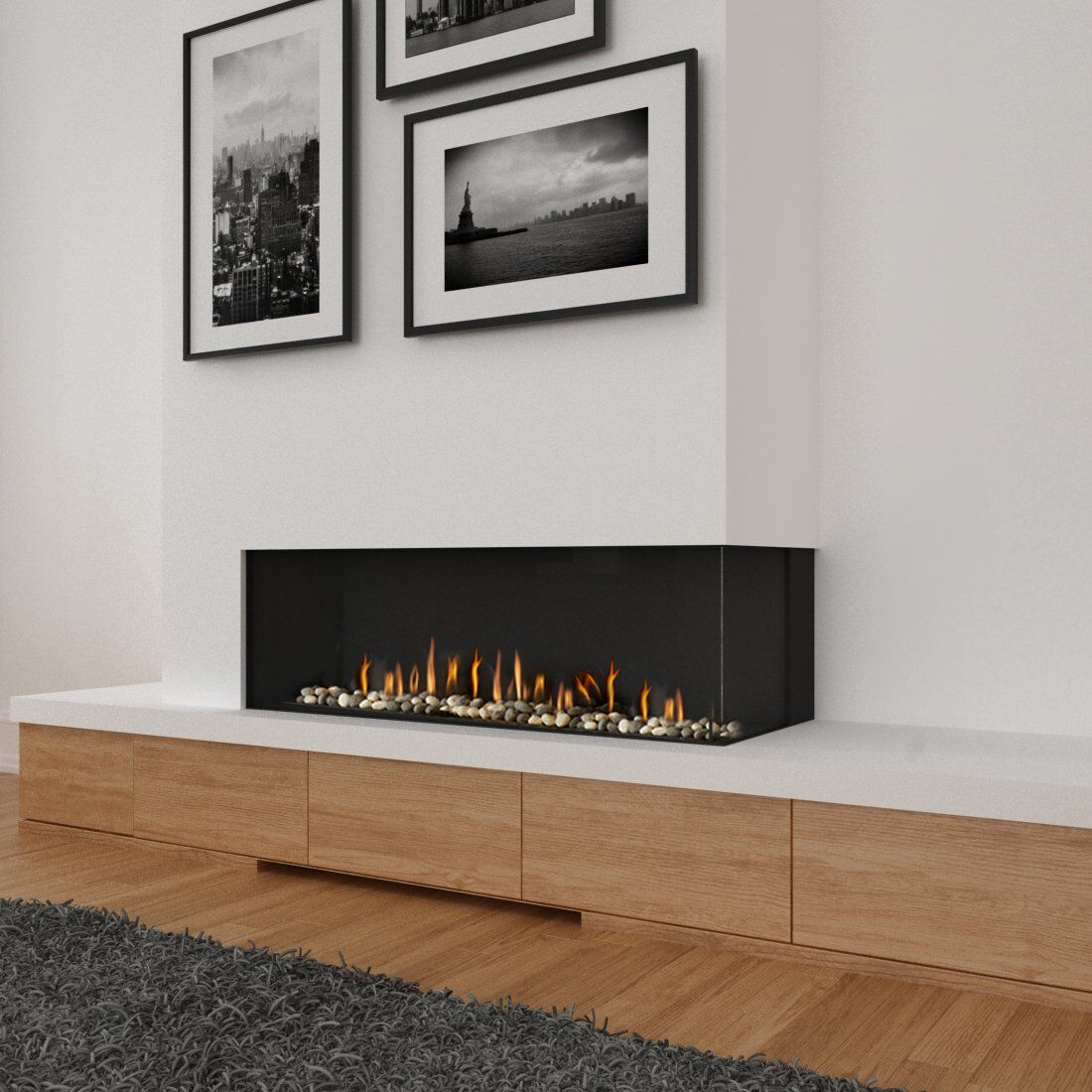 Ortal - Corner (LS/RS) 130 - Ortal Gas Fireplace